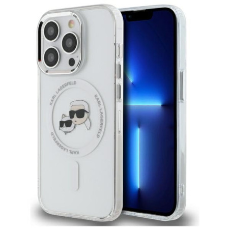 Kryt Karl Lagerfeld IML Metal pro iPhone 14 Pro Max - bílá