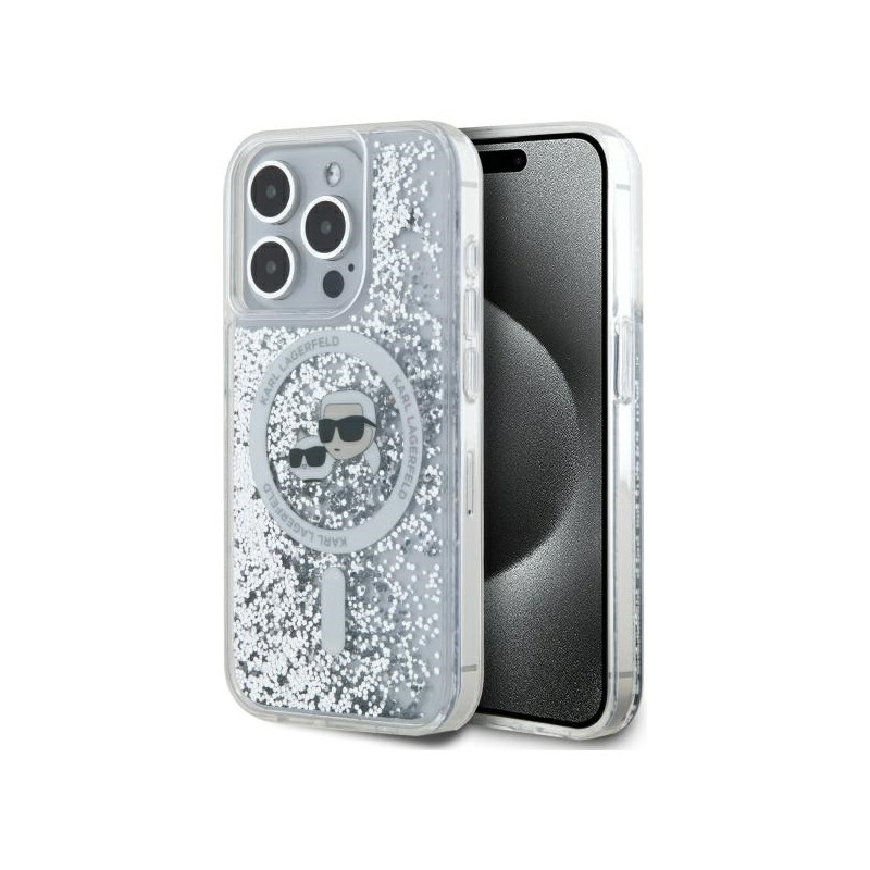 Kryt Karl Lagerfeld LIQUID GLITTER pro iPhone 15 Pro Max - clear