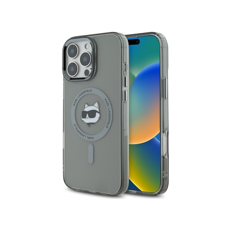 Kryt Karl Lagerfeld IML Metal Choupette pro iPhone 16 Pro - černý