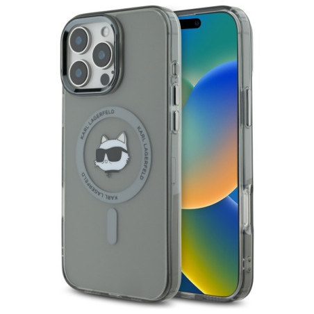 Kryt Karl Lagerfeld IML Metal Choupette iPhone 16 Pro černý