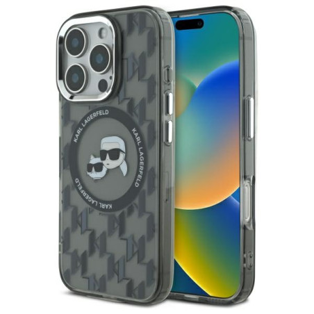 Kryt Karl Lagerfeld IML Monogram iPhone 16 Pro - black
