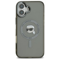 Kryt Karl Lagerfeld IML Metal Karl Head iPhone 16 černý