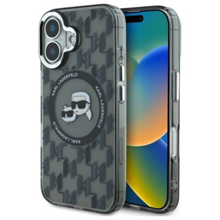 Kryt Karl Lagerfeld IML Monogram pro iPhone 16 - černý