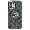Kryt Karl Lagerfeld IML Monogram pro iPhone 16 - černý