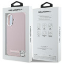 Kryt Karl Lagerfeld FW Metal Plate pro iPhone 16 - růžový