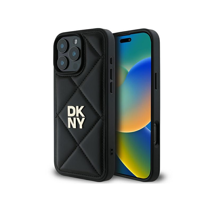 Kryt DKNY QUILTED STACK pro iPhone 16 Pro - černý