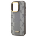 Kryt DKNY Leather Checkered iPhone 14 Pro - beige