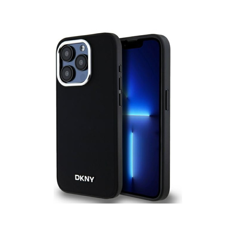 Kryt DKNY PLAIN LOGO pro iPhone 15 Pro - černý