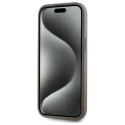 Kryt DKNY Leather Checkered pro iPhone 15 Plus - béžový