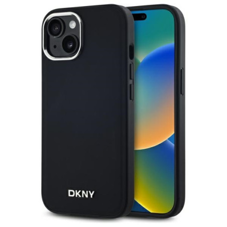 Kryt DKNY Plain Logo MagSafe iPhone 15 – černý