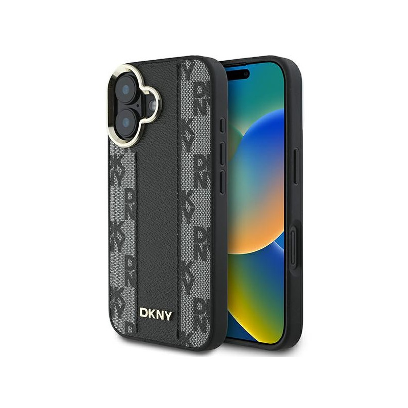 Kryt DKNY CHECKERED PATTERN pro iPhone 16 Plus - černý