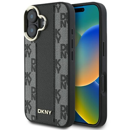 Kryt DKNY CHECKERED PATTERN pro iPhone 16 Plus - černý