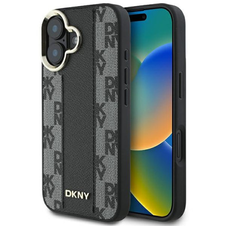 Kryt DKNY MagSafe CHECKERED pro iPhone 16 - černý