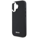 Kryt DKNY PLAIN SILVER Logo MagSafe iPhone 16 – černý