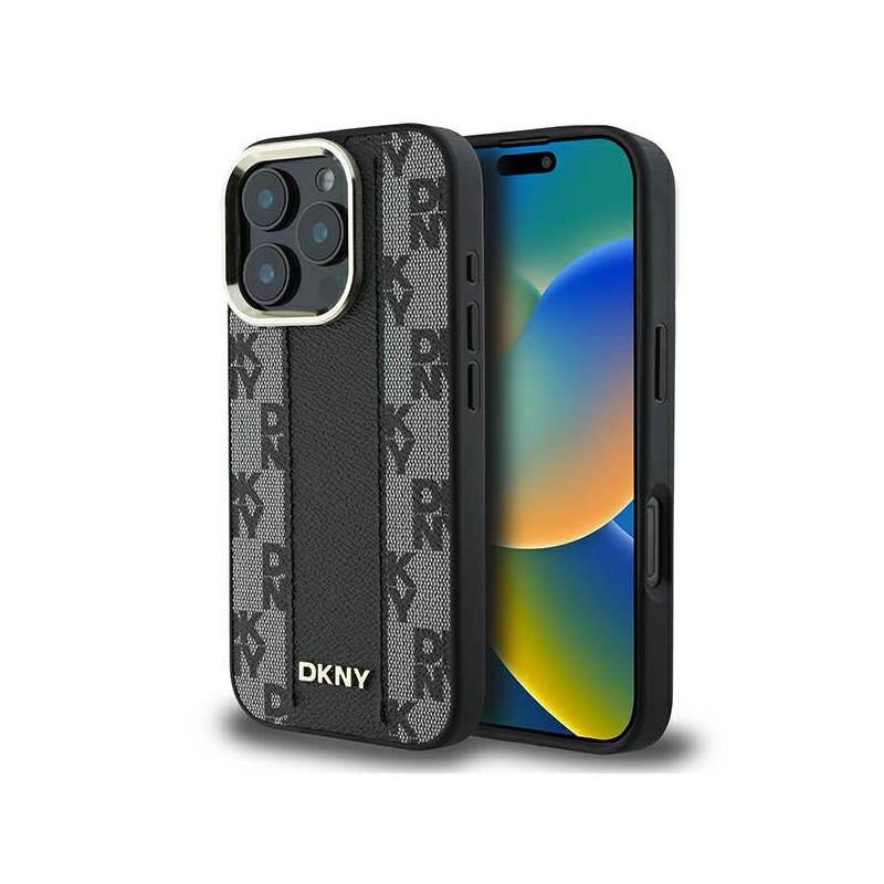 Kryt DKNY CHECKERED PATTERN pro iPhone 16 Pro Max - černý