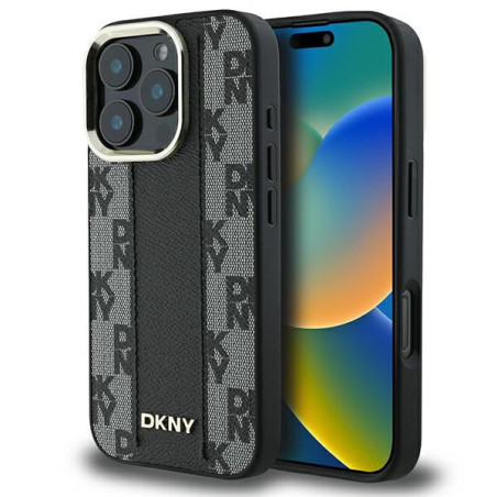 Kryt DKNY CHECKERED PATTERN pro iPhone 16 Pro Max - černý