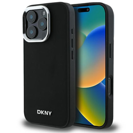 Kryt DKNY PLAIN SILVER pro iPhone 16 Pro Max - černá