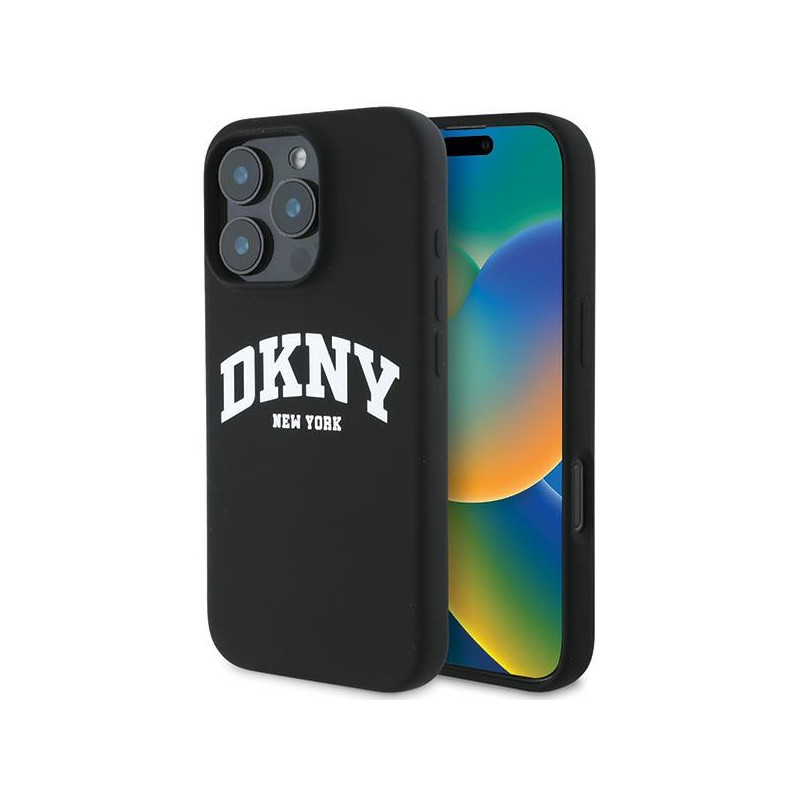 Kryt DKNY DKNY Silicone White Printed Logo pro iPhone 16 Pro Max - černý