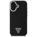 Kryt Guess Grained Triangle MagSafe iPhone 16 - černý