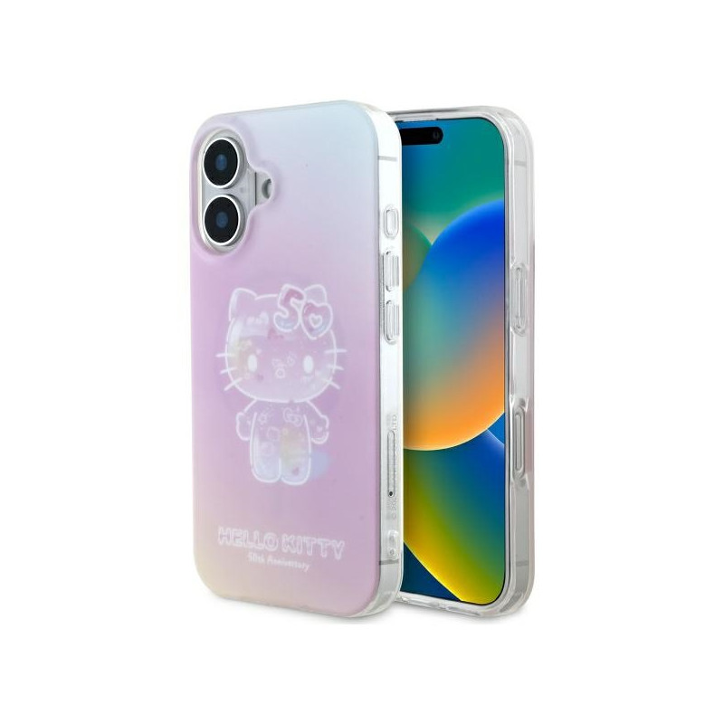 Kryt Hello Kitty IML 50th Anniversary pro iPhone 16 - pink