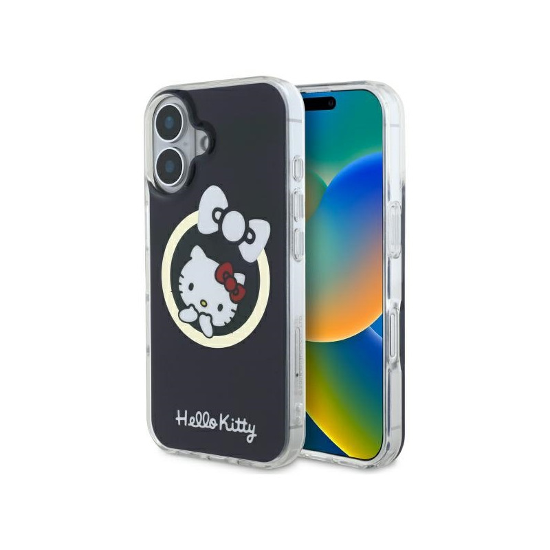 Kryt Hello Kitty IML Fun bow pro iPhone 16 - černý