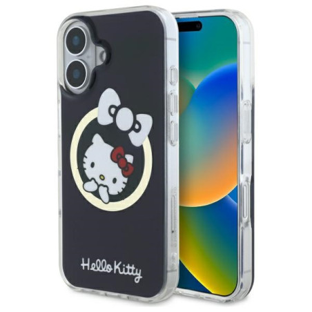 Kryt Hello Kitty IML Fun bow pro iPhone 16 – černý