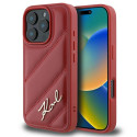 Kryt Karl Lagerfeld QUILTED SIGNATURE iPhone 16 Pro červený
