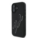 Kryt Karl Lagerfeld 3D Rubber Signature pro iPhone 16 černý