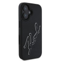 Kryt Karl Lagerfeld 3D Rubber Signature pro iPhone 16 černý