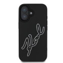 Kryt Karl Lagerfeld 3D Rubber Signature pro iPhone 16 černý