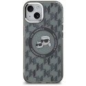 Kryt Karl Lagerfeld IML Monogram MagSafe pro iPhone 15 - černý