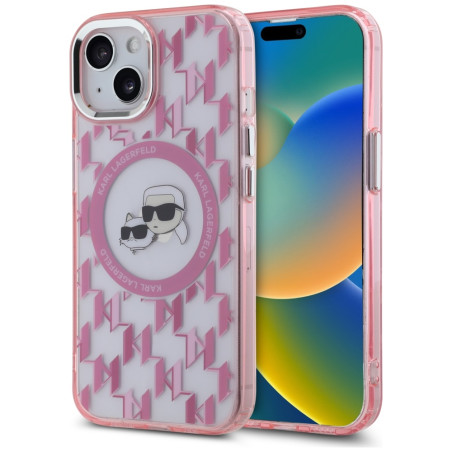 Kryt Karl Lagerfeld IML Monogram pro iPhone 15 - pink