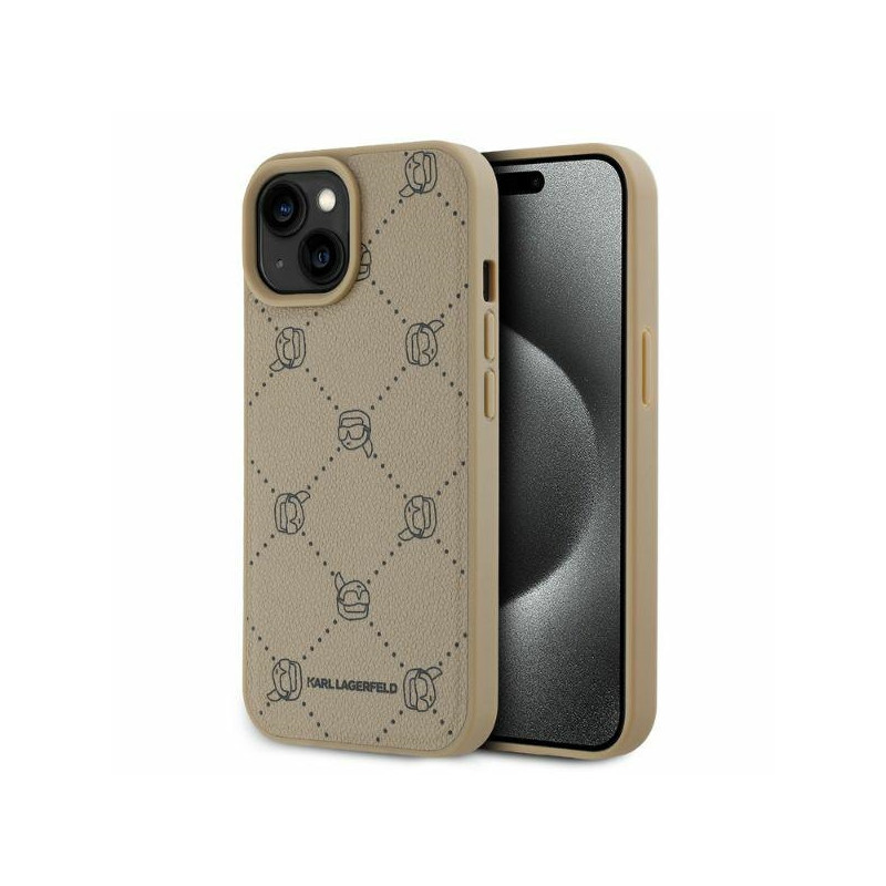 Kryt Karl Lagerfeld MAGSAFE Karl Head pro iPhone 15 - beige