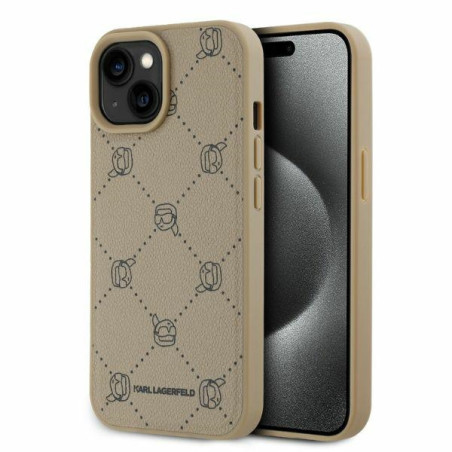 Kryt Karl Lagerfeld MAGSAFE Karl Head pro iPhone 15 - beige