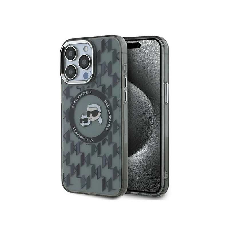 Kryt Karl Lagerfeld IML MONOGRAM K/CHOU PETTE pro iPhone 15 Pro Max - černý