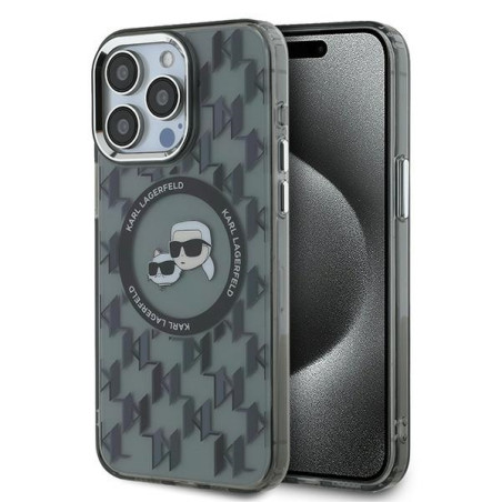 Kryt Karl Lagerfeld IML Monogram pro iPhone 15 Pro Max černý