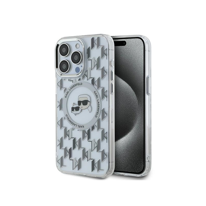 Kryt Karl Lagerfeld IML Monogram Karl & Choupette pro iPhone 15 Pro Max - clear