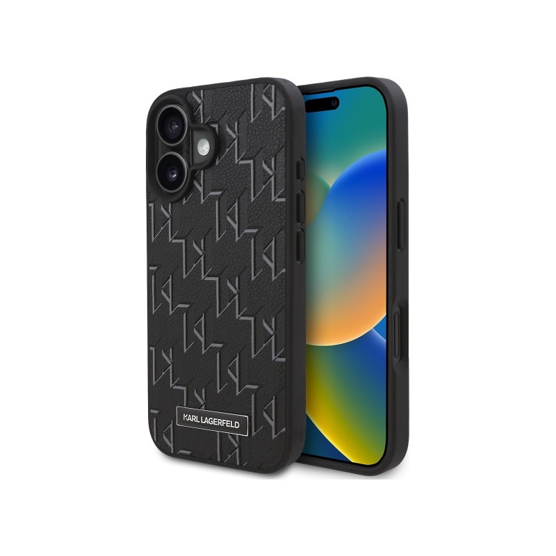 Kryt Karl Lagerfeld HOT STAMP pro iPhone 16 - černý