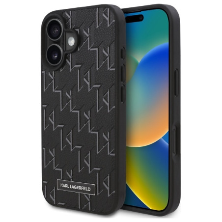 Kryt Karl Lagerfeld HOT STAMP pro iPhone 16 - černý