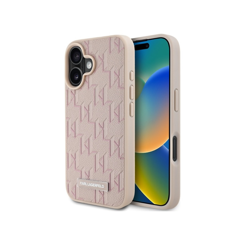 Kryt Karl Lagerfeld HOT STAMP pro iPhone 16 - růžová