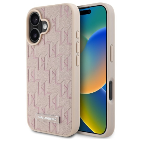 Kryt Karl Lagerfeld HOT STAMP pro iPhone 16 - růžová