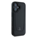 Pouzdro Mercedes Leather Urban pro iPhone 16 černé