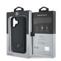 Pouzdro Mercedes Leather Urban pro iPhone 16 černé