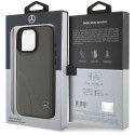 Kryt Mercedes MB CURVED STITCHES pro iPhone 16 Pro Max - hnědý
