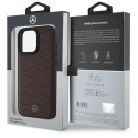 Pouzdro Mercedes MB WAVES Leather iPhone 16 Pro Max červené