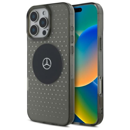 Kryt Mercedes MB CASE STAR PATTERN iPhone 16 Pro černý
