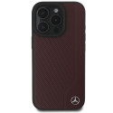 Kryt Mercedes MB WOOD MagSafe pro iPhone 16 Pro - červený