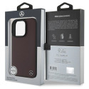 Kryt Mercedes MB WOOD MagSafe pro iPhone 16 Pro - červený