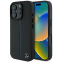 Kryt Mercedes MB Blue Line Leather MagSafe iPhone 16 Pro černý