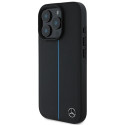 Kryt Mercedes MB Blue Line Leather MagSafe iPhone 16 Pro černý
